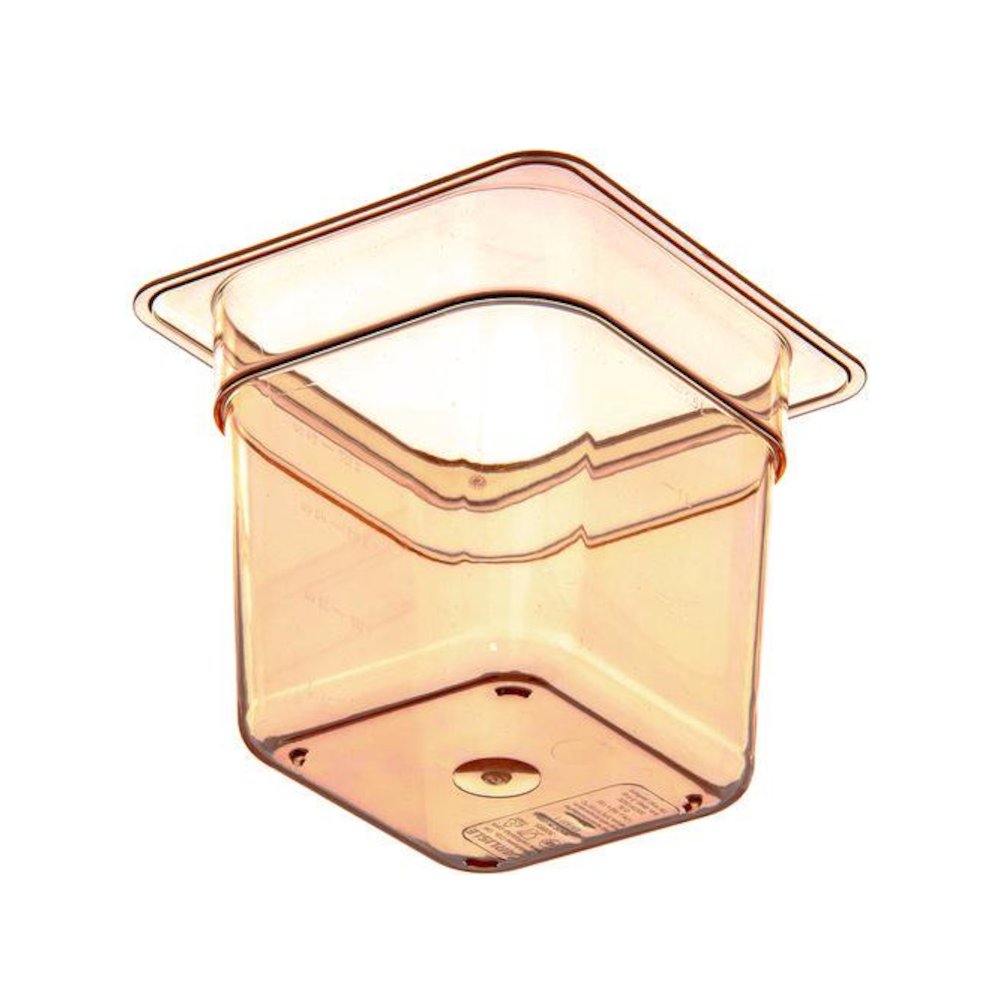 StorPlus High Heat Food Pan, 2.5 qt, 6.38 x 6.75 x 6, Amber, Plastic. Picture 2