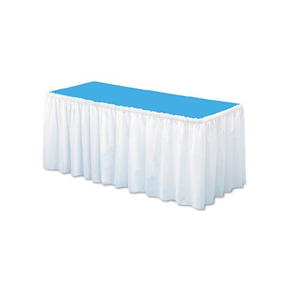 Table Set Linen-Like Table Skirting, Polyester, 29" x 14 ft, White. Picture 2