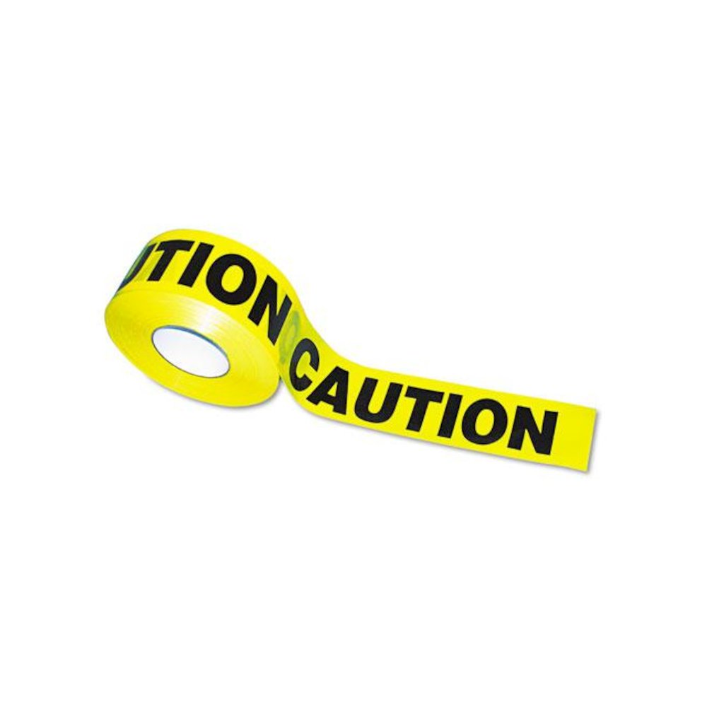 Caution Barricade Safety Tape, 3" x 1,000 ft, Black/Yellow. Picture 2