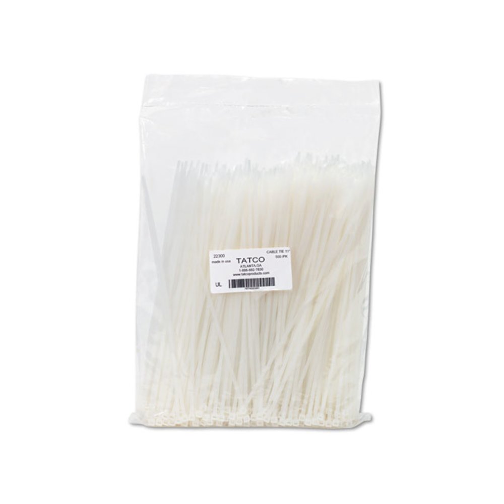 Nylon Cable Ties, 11 x 0.19, 50 lb, Natural, 500/Pack. Picture 3