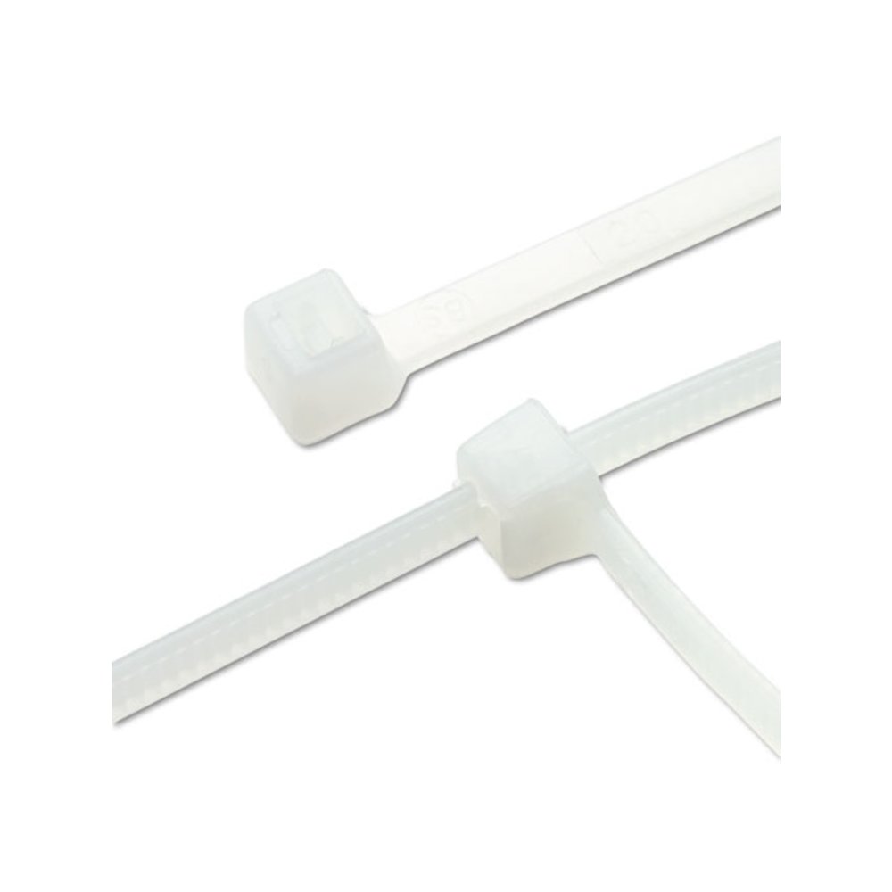 Nylon Cable Ties, 11 x 0.19, 50 lb, Natural, 500/Pack. Picture 4