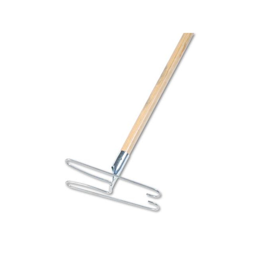 Wedge Dust Mop Head Frame/Lacquered Wood Handle, 0.94" dia x 48" Length, Natural. Picture 2