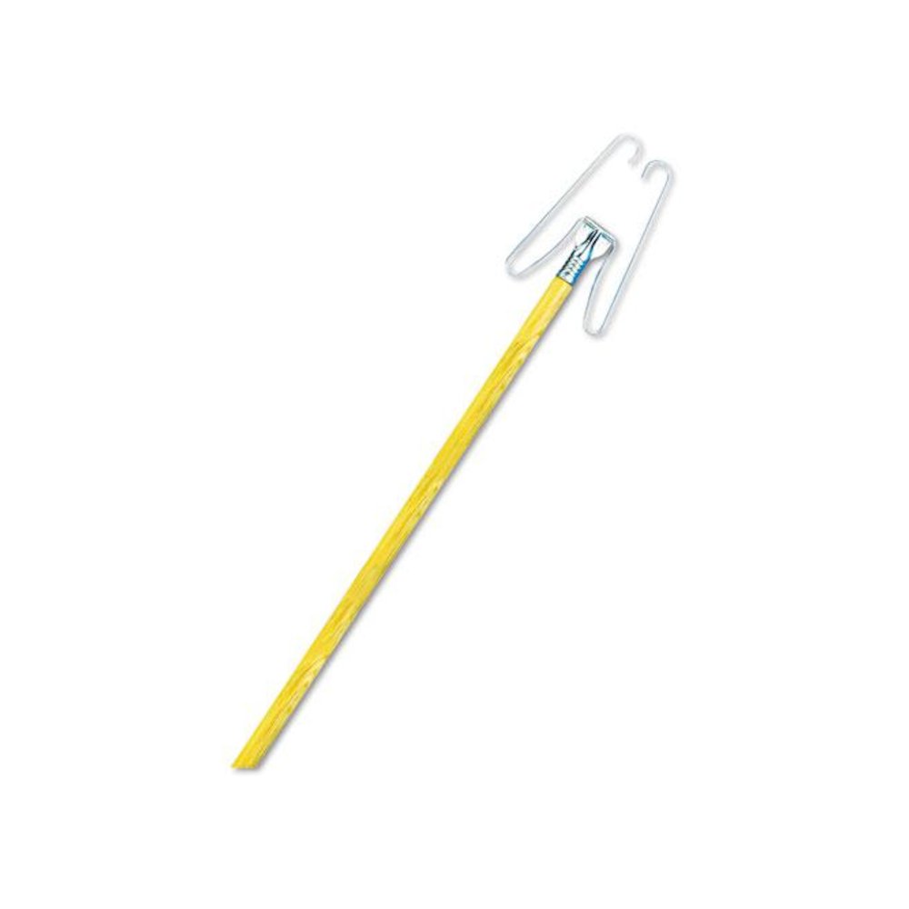 Wedge Dust Mop Head Frame/Lacquered Wood Handle, 0.94" dia x 48" Length, Natural. Picture 3