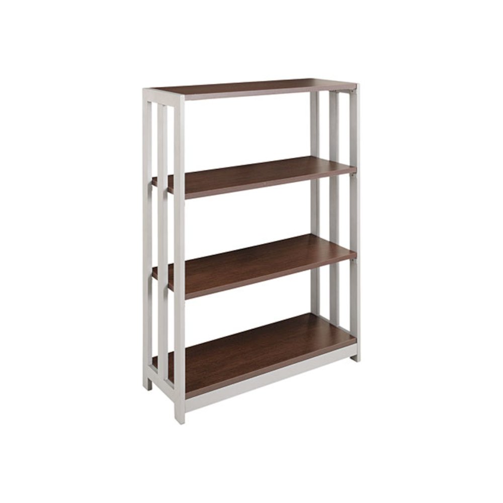 Trento Line Bookcase, Three-Shelf, 31.5w x 11.63d x 43.25h, Mocha. Picture 1