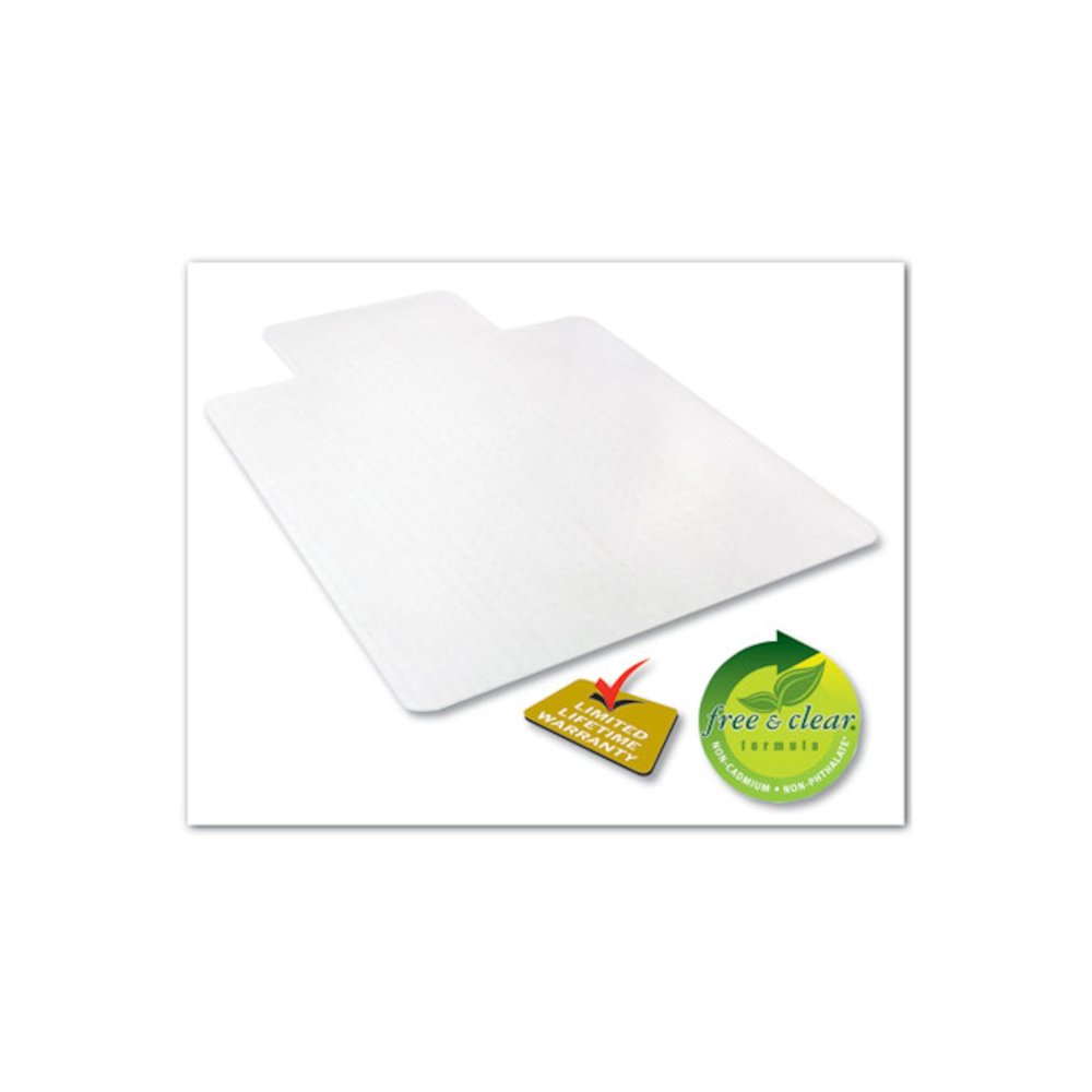RollaMat Frequent Use Chair Mat for Medium Pile Carpet, Rectangular with Lip, Beveled Edges, 36" x 48", Clear, Ships Flat. Picture 7