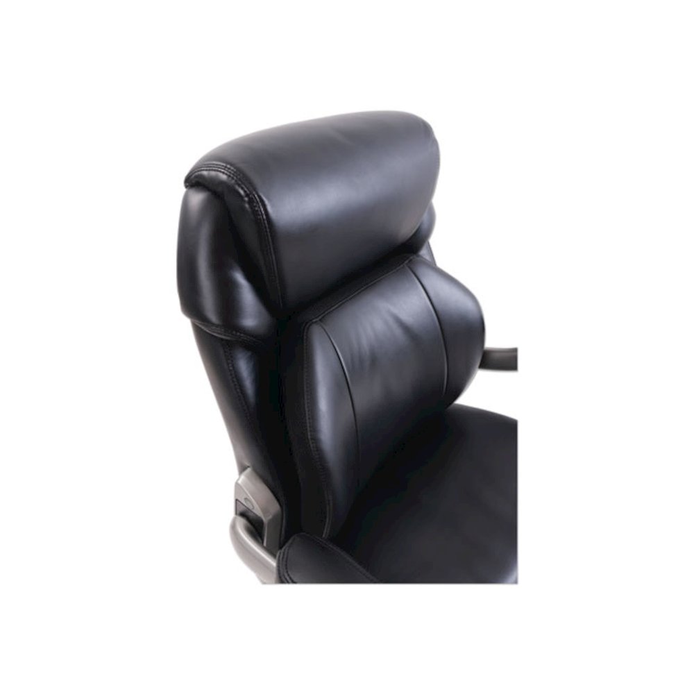 Cosset Mid-Back Executive Chair, Supports Up to 275 lb, 18.5" to 21.5" Seat Height, Black Seat/Back, Slate Base. Picture 3