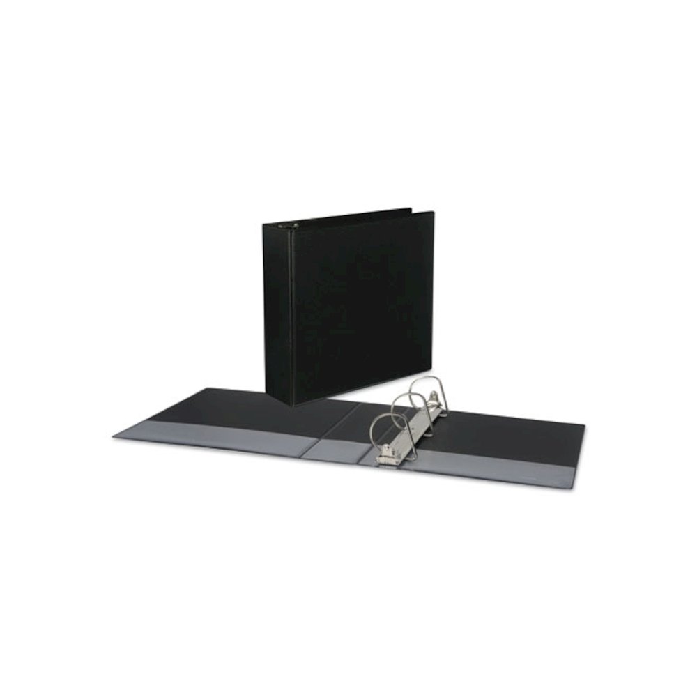 Slant D-Ring View Binder, 3 Rings, 3" Capacity, 11 x 8.5, Black. Picture 1
