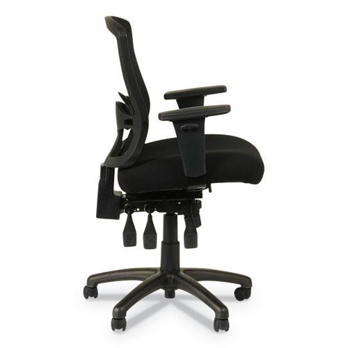 Alera Etros Series Mesh Mid-Back Petite Multifunction Chair, Supports Up to 275 lb, 17.16" to 20.86" Seat Height, Black. Picture 10