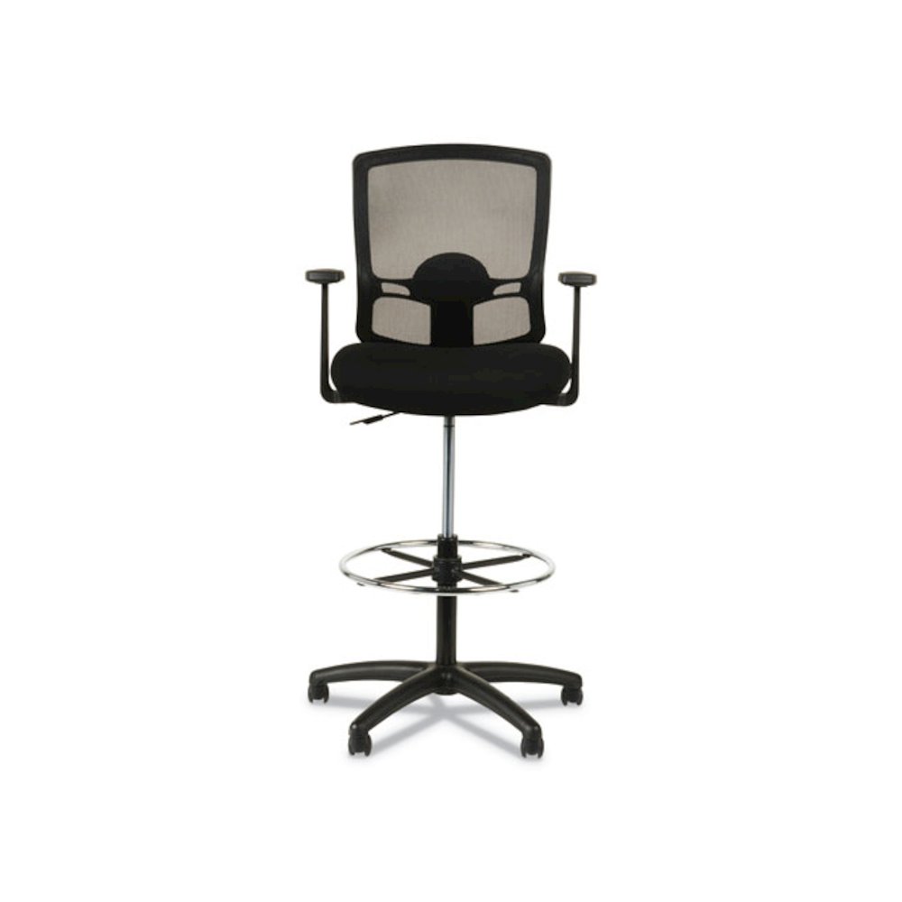 Alera Etros Series Mesh Stool, Supports Up to 275 lb, 25.19" to 35.23" Seat Height, Black. Picture 2