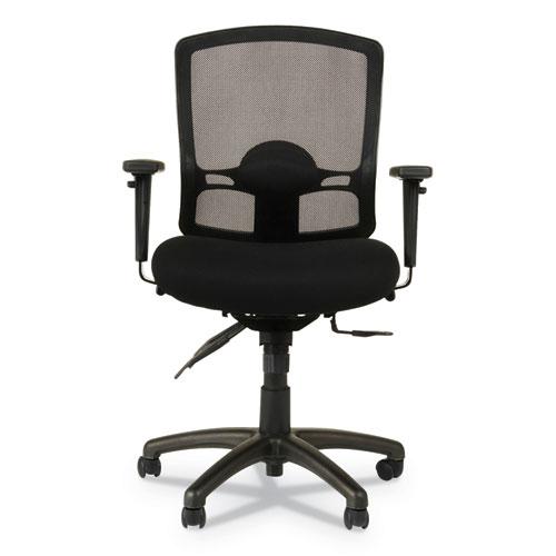 Alera Etros Series Mesh Mid-Back Petite Multifunction Chair, Supports Up to 275 lb, 17.16" to 20.86" Seat Height, Black. Picture 2