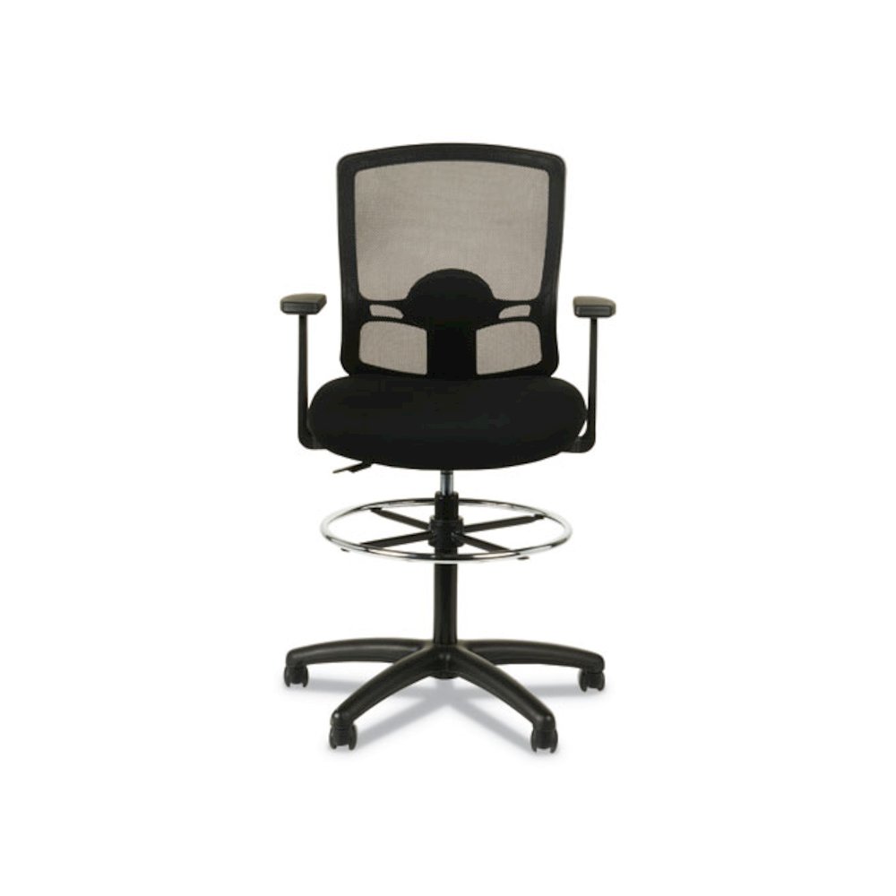 Alera Etros Series Mesh Stool, Supports Up to 275 lb, 25.19" to 35.23" Seat Height, Black. Picture 3