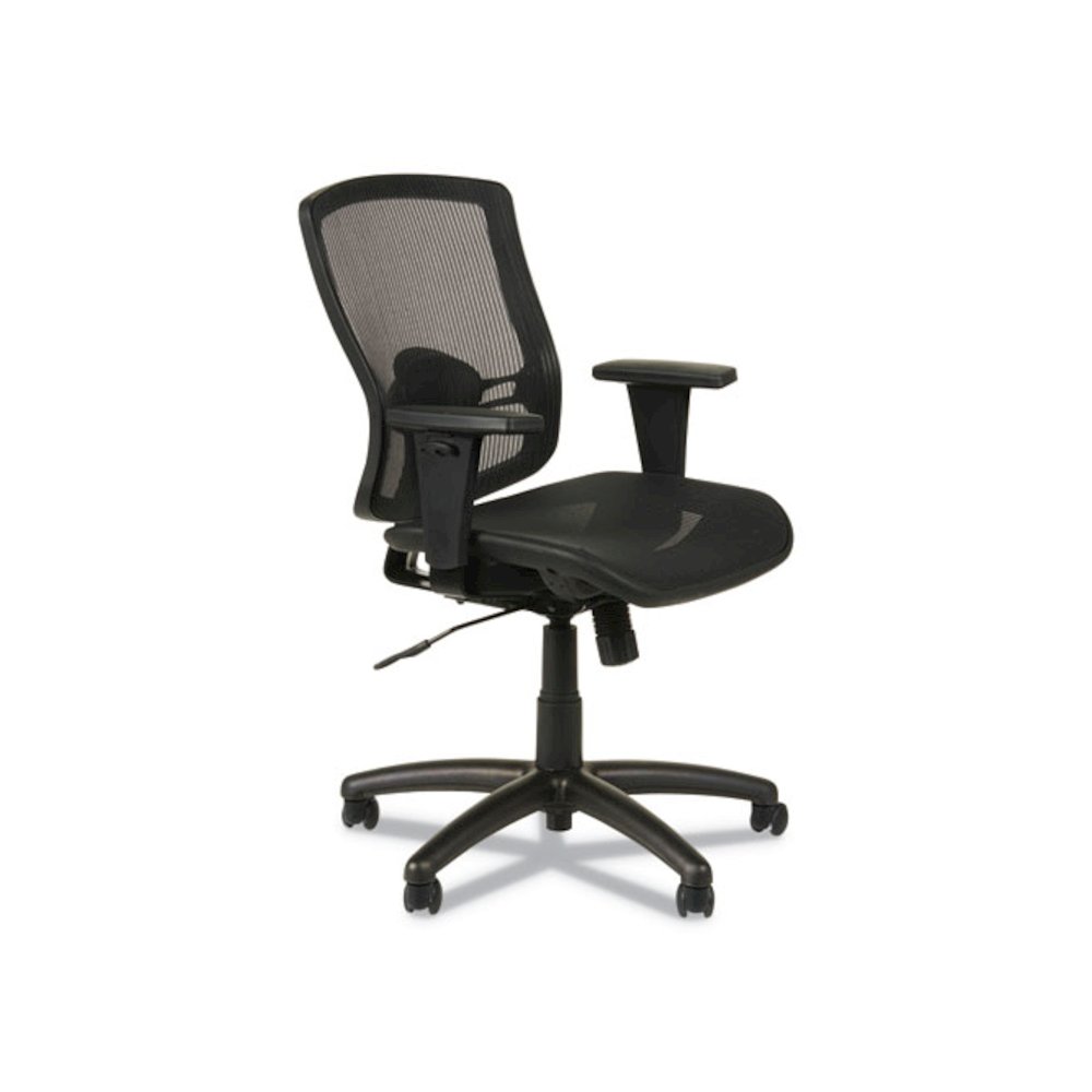 Alera Etros Series Suspension Mesh Mid-Back Synchro Tilt Chair, Supports Up to 275 lb, 15.74" to 19.68" Seat Height, Black. Picture 1