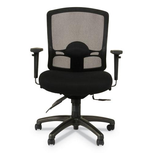 Alera Etros Series Mesh Mid-Back Petite Multifunction Chair, Supports Up to 275 lb, 17.16" to 20.86" Seat Height, Black. Picture 5