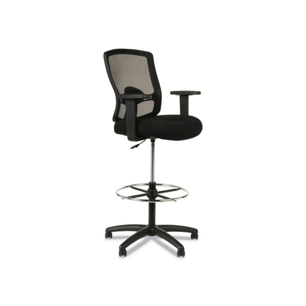 Alera Etros Series Mesh Stool, Supports Up to 275 lb, 25.19" to 35.23" Seat Height, Black. Picture 1