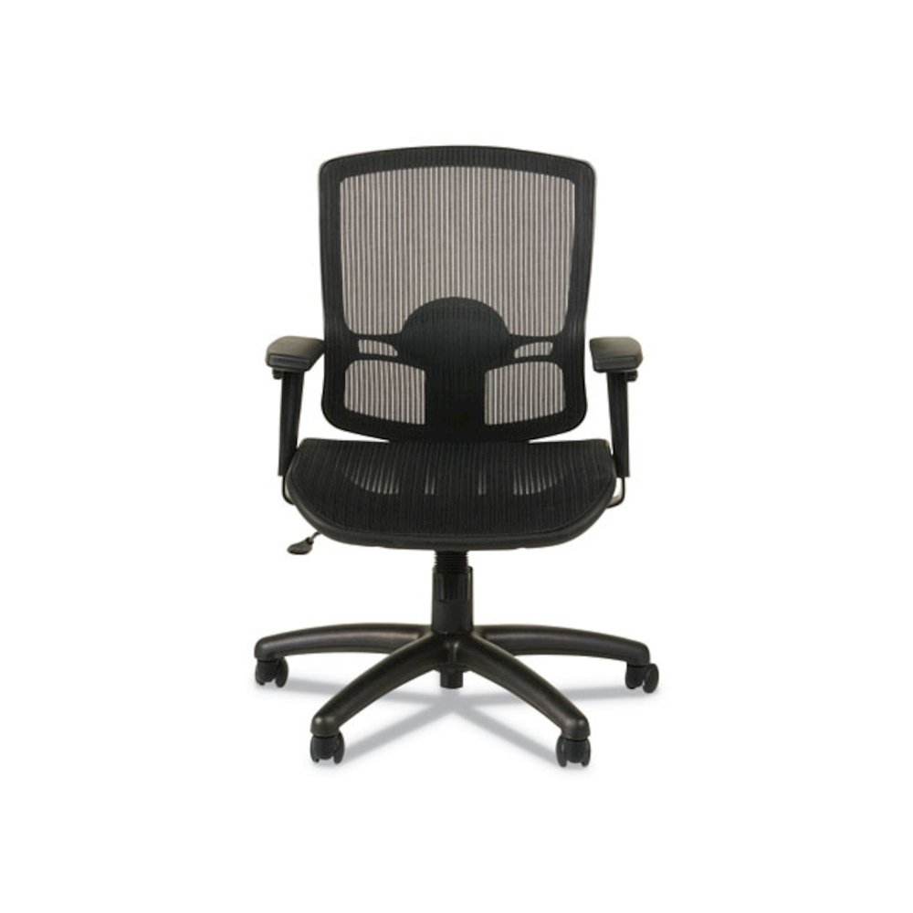 Alera Etros Series Suspension Mesh Mid-Back Synchro Tilt Chair, Supports Up to 275 lb, 15.74" to 19.68" Seat Height, Black. Picture 4