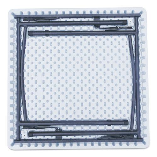 Square Plastic Folding Table, 36w x 36d x 29.25h, White. Picture 2