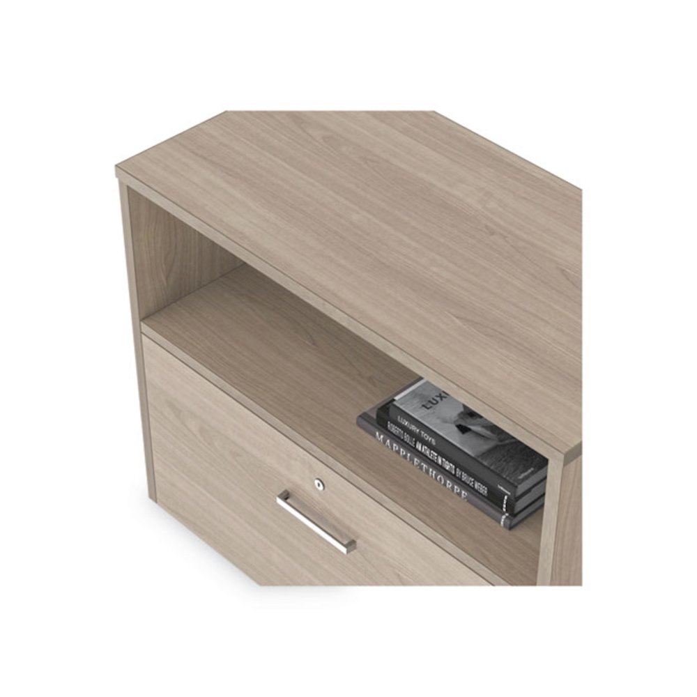 Urban Series Cabinet Credenza Pedestal with Lateral File, 35.25w x 15.25d x 23.75h, Natural Walnut. Picture 5