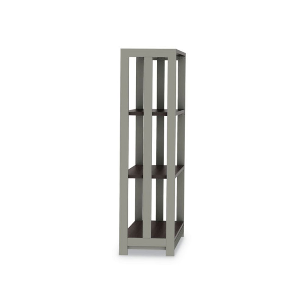 Trento Line Bookcase, Three-Shelf, 31.5w x 11.63d x 43.25h, Mocha. Picture 3