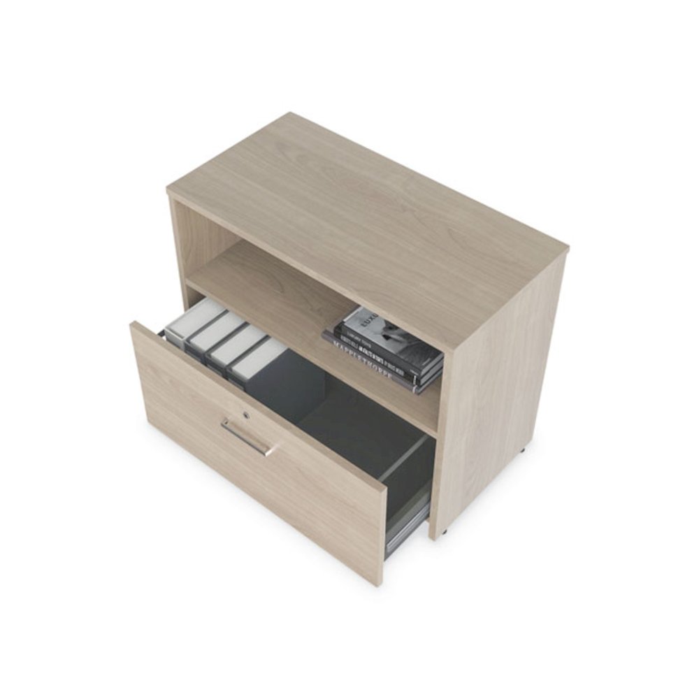 Urban Series Cabinet Credenza Pedestal with Lateral File, 35.25w x 15.25d x 23.75h, Natural Walnut. Picture 4