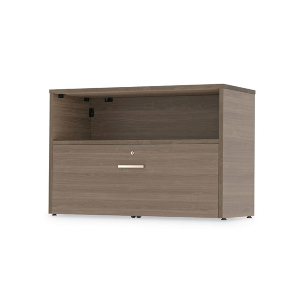 Urban Series Cabinet Credenza Pedestal with Lateral File, 35.25w x 15.25d x 23.75h, Natural Walnut. Picture 6