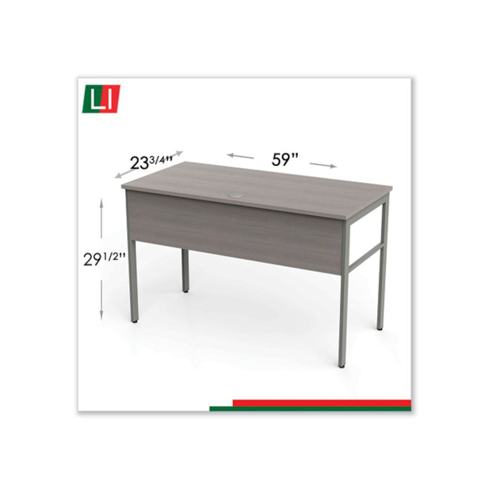 Urban Series Desk Workstation, 59" x 23.75" x 29.5", Ash. Picture 10
