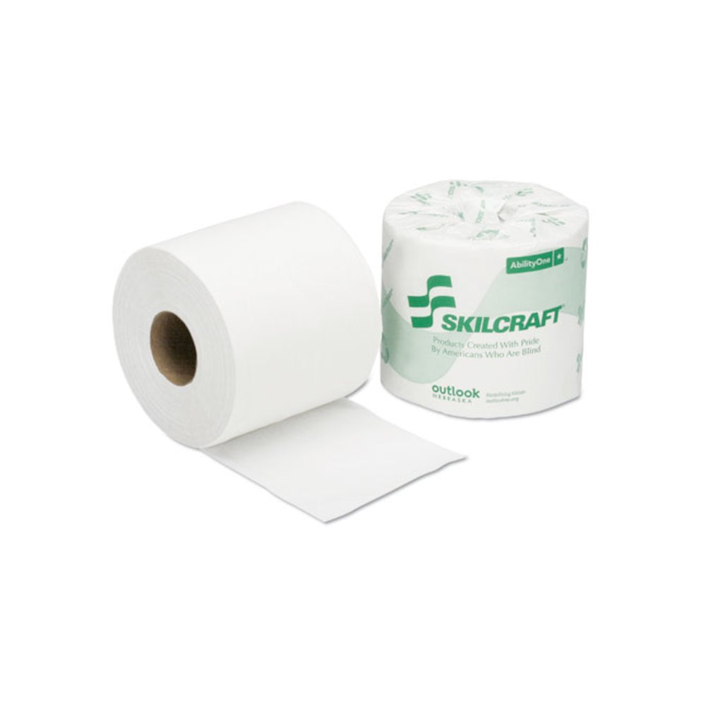 8540013800690, SKILCRAFT Toilet Tissue, Septic Safe, 2-Ply, White, 550 Sheets/Roll, 80 Rolls/Box. Picture 1