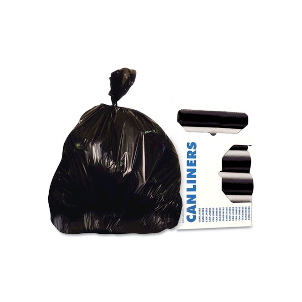 Linear Low-Density Can Liners, Super Tuf, 56 gal, 0.9 mil, 43" x 47", Black, 100/Carton. Picture 1