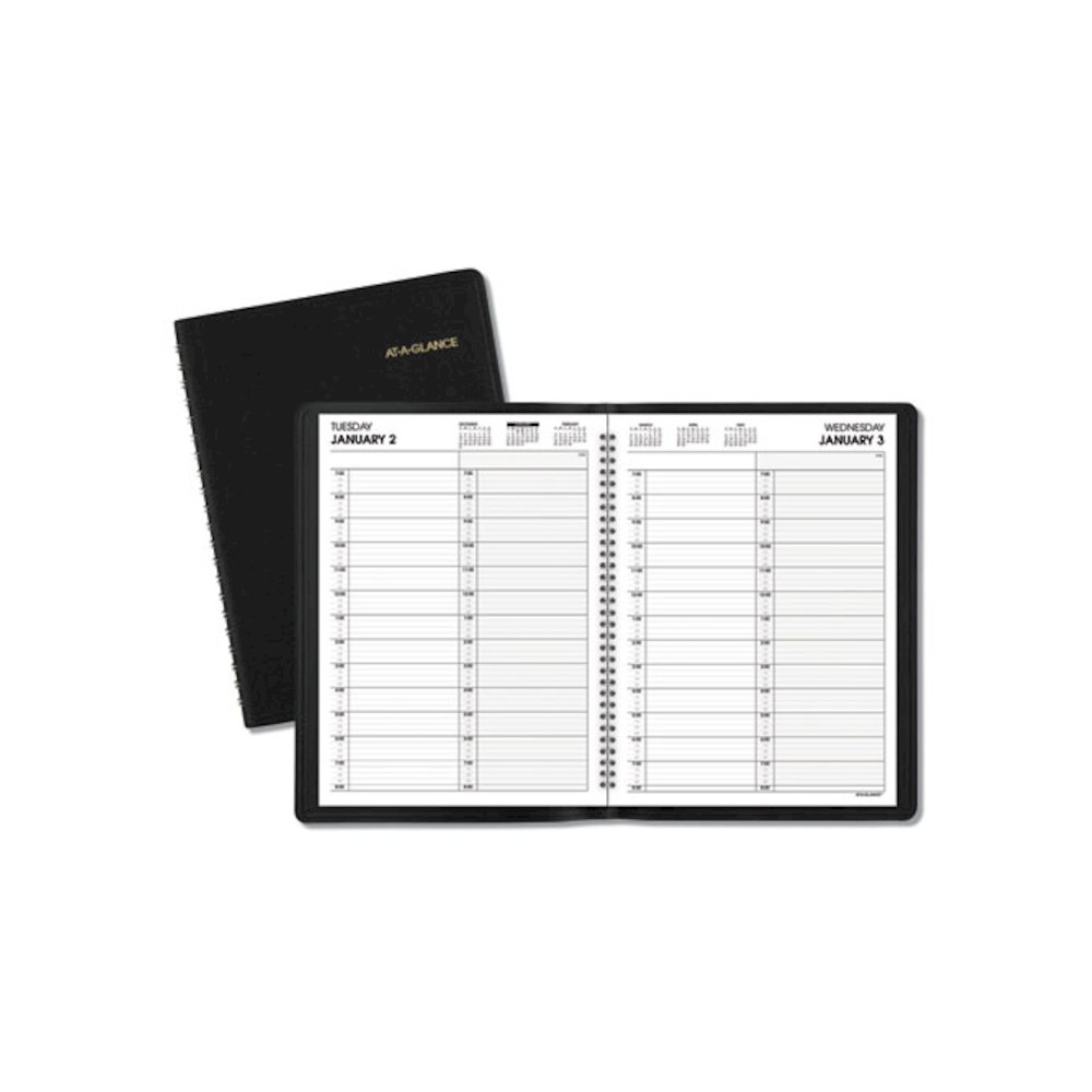 Two-Person Group Daily Appointment Book, 11 x 8, Black Cover, 12-Month (Jan to Dec): 2026. Picture 1