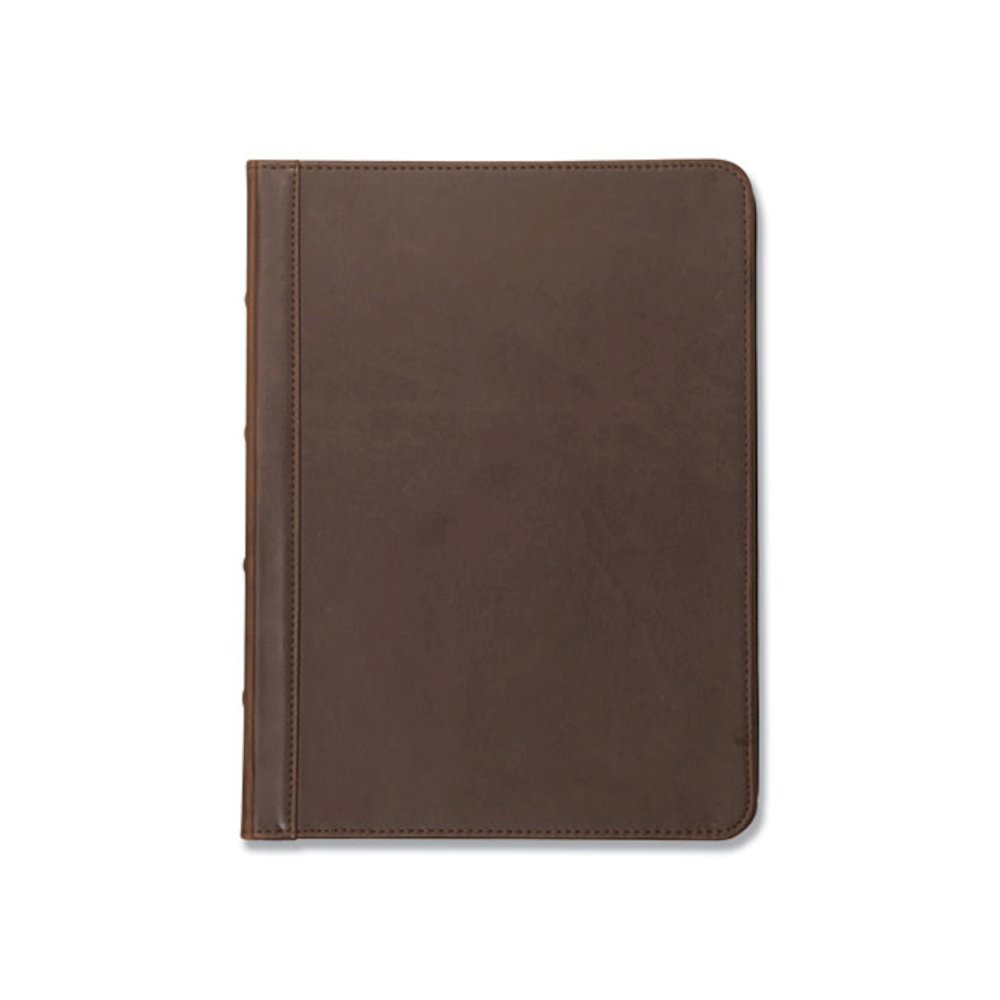 Vintage Hardback Zipper Portfolio, Vinyl, Dark Brown, 11 x 8.5. Picture 1