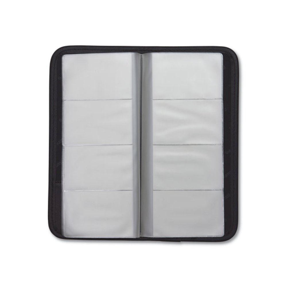 Professional Vinyl Business Card File, Holds 160 2 x 3.5 Cards, 4.75 x 10.25, Black. Picture 6