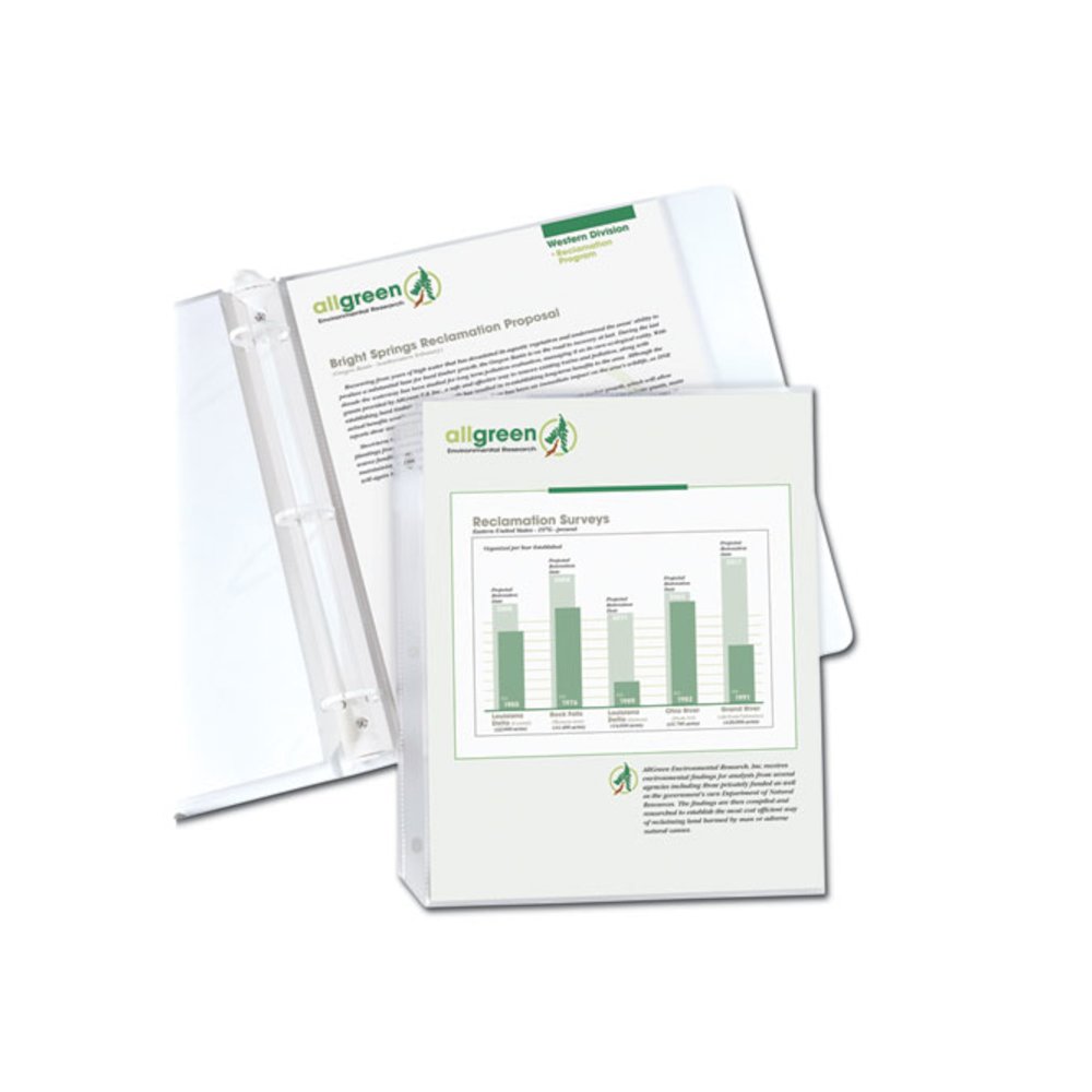 Polypropylene Sheet Protectors, Medium-Duty, Side: 3-Hole Punched, Top Load 8.5 x 11 Insert, Reduced Glare Clear, 100/Box. Picture 1