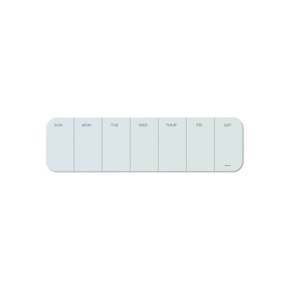Cubicle Glass Dry Erase Board, Monthly Planning/Scheduling Calendar, 20" x 5.5", White Surface. Picture 1