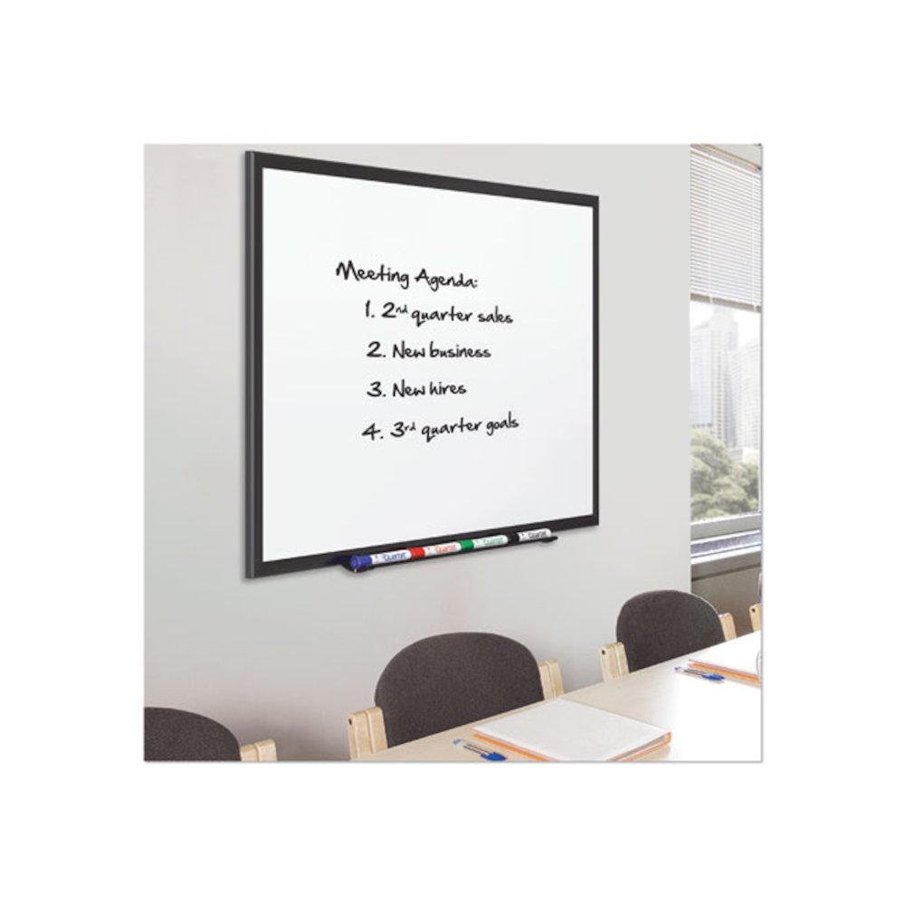 Classic Series Porcelain Magnetic Dry Erase Board, 72" x 48", White Surface, Black Aluminum Frame. Picture 6