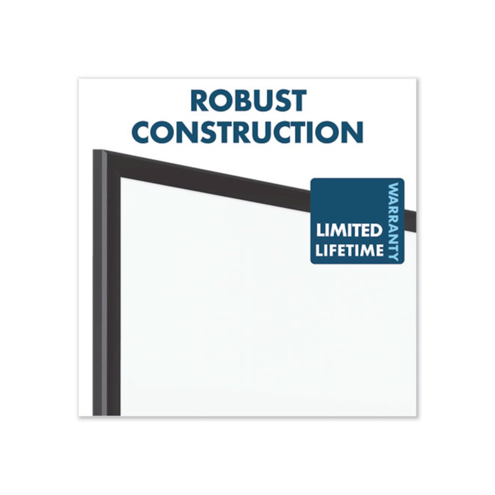 Classic Series Porcelain Magnetic Dry Erase Board, 60" x 36", White Surface, Black Aluminum Frame. Picture 9