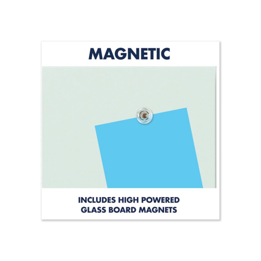 InvisaMount Magnetic Glass Marker Board, 74" x 42", White Surface. Picture 9