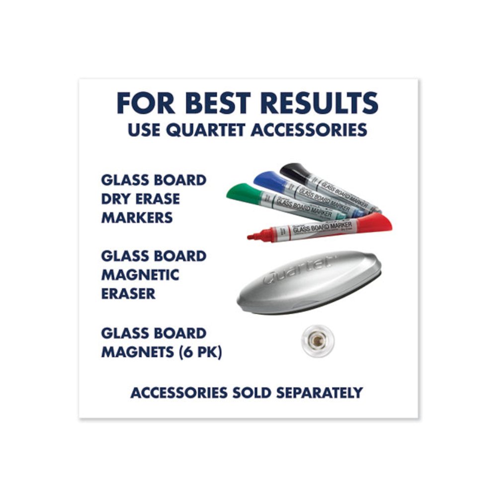 InvisaMount Magnetic Glass Marker Board, 74" x 42", White Surface. Picture 3