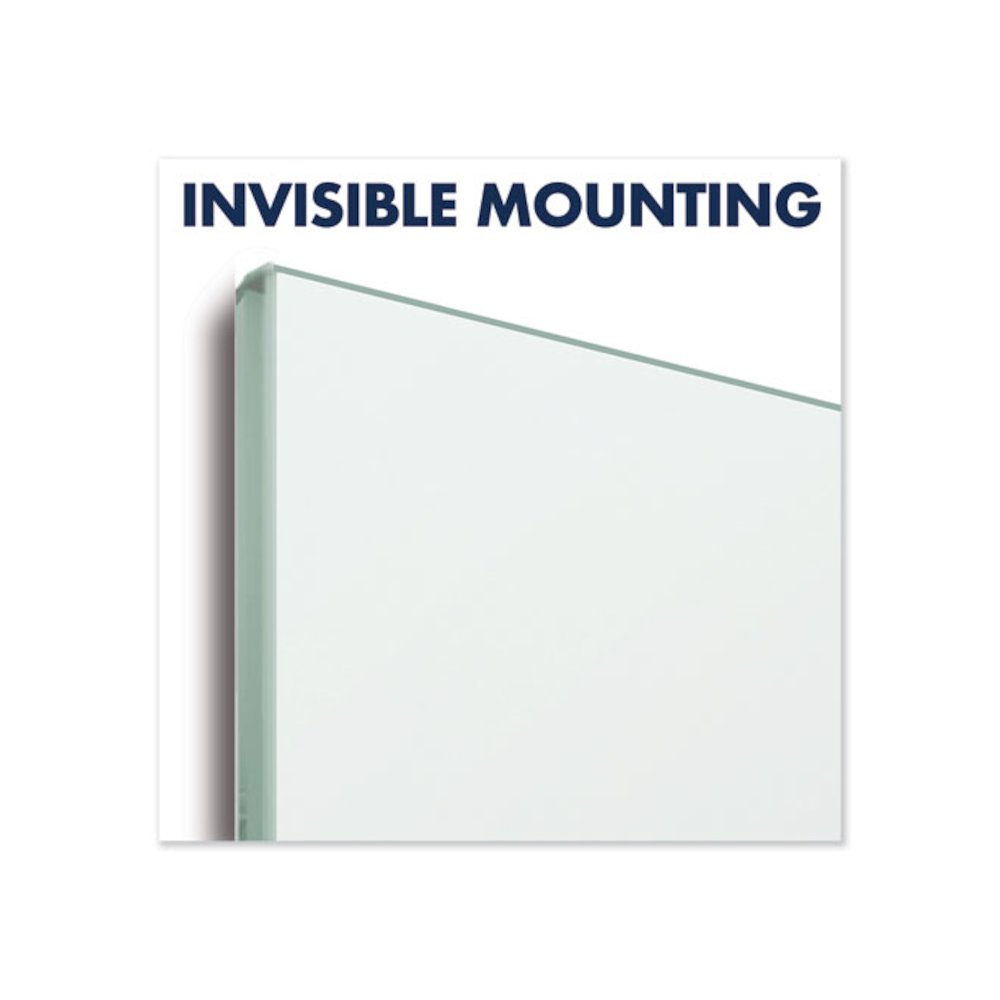 InvisaMount Magnetic Glass Marker Board, 74" x 42", White Surface. Picture 7