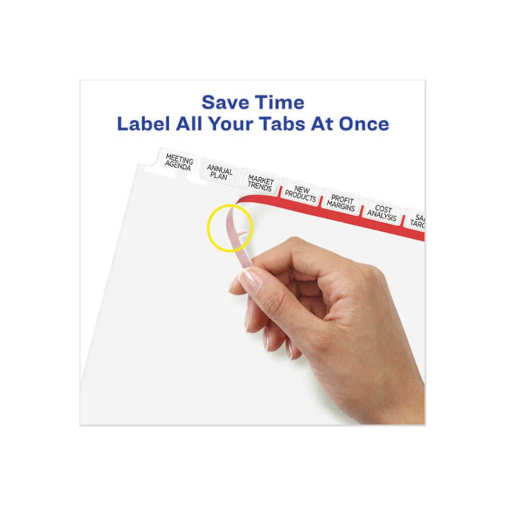 Print and Apply Index Maker Clear Label Dividers, Big Tab, 8-Tab, 11 x 8.5, White, 1 Set. Picture 4