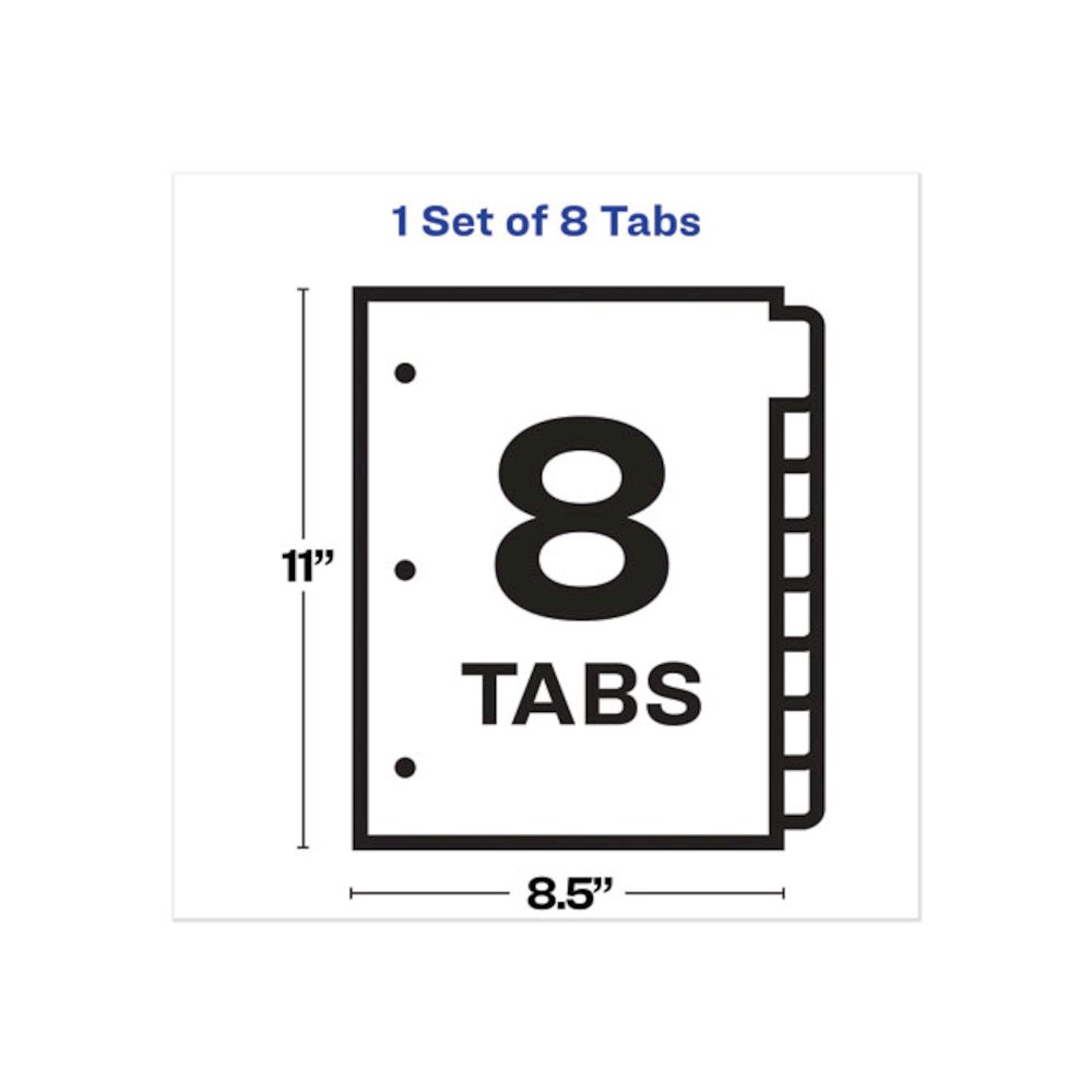 Print and Apply Index Maker Clear Label Dividers, Big Tab, 8-Tab, 11 x 8.5, White, 1 Set. Picture 5