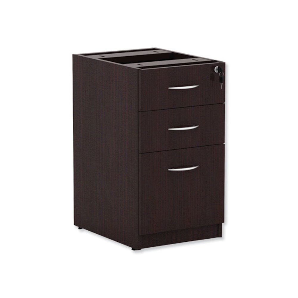 Alera Valencia Series Full Pedestal File, Left/Right, 3-Drawers: Box/Box/File, Legal/Letter, Espresso, 15.63" x 20.5" x 28.5". Picture 2