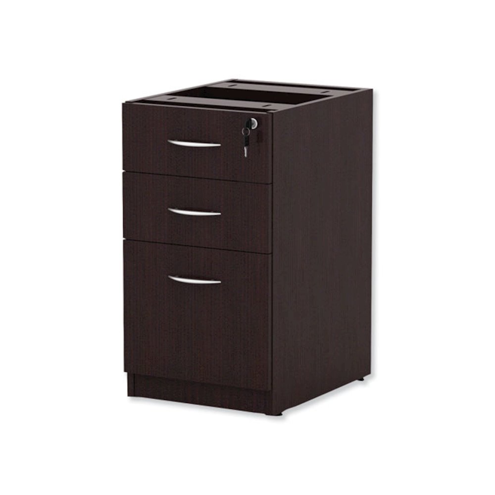 Alera Valencia Series Full Pedestal File, Left/Right, 3-Drawers: Box/Box/File, Legal/Letter, Espresso, 15.63" x 20.5" x 28.5". Picture 4