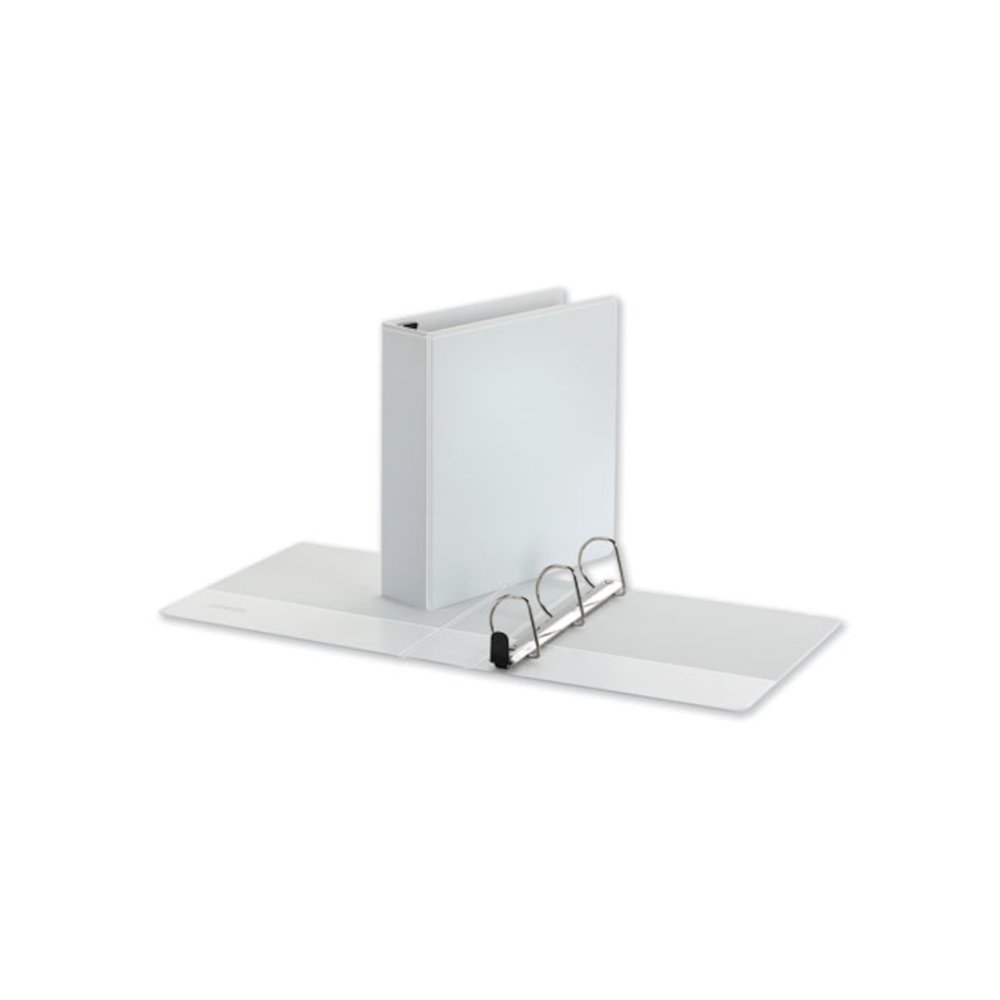 Deluxe Easy-to-Open D-Ring View Binder, 3 Rings, 2" Capacity, 11 x 8.5, White. Picture 2