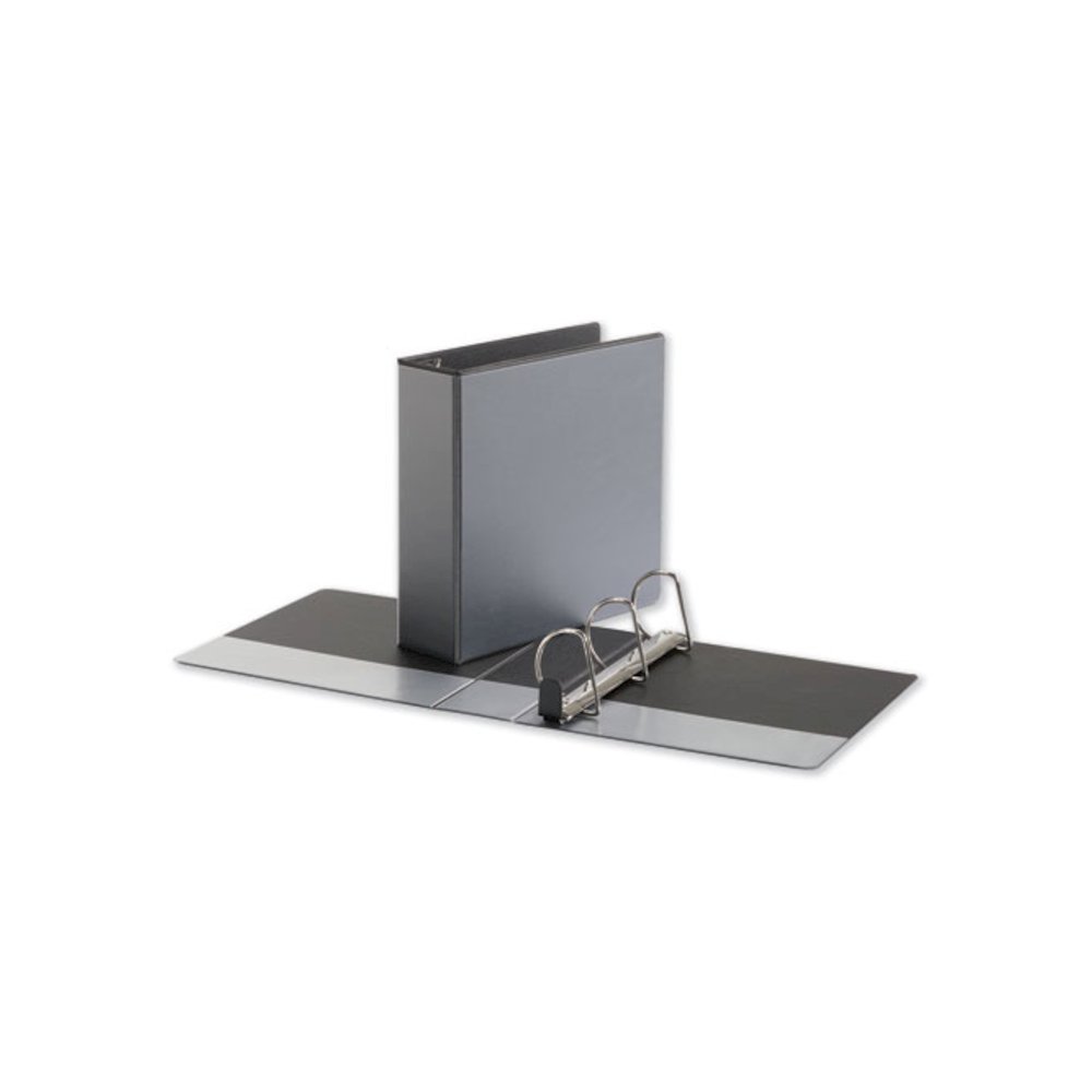 Deluxe Easy-to-Open D-Ring View Binder, 3 Rings, 3" Capacity, 11 x 8.5, Black. Picture 2