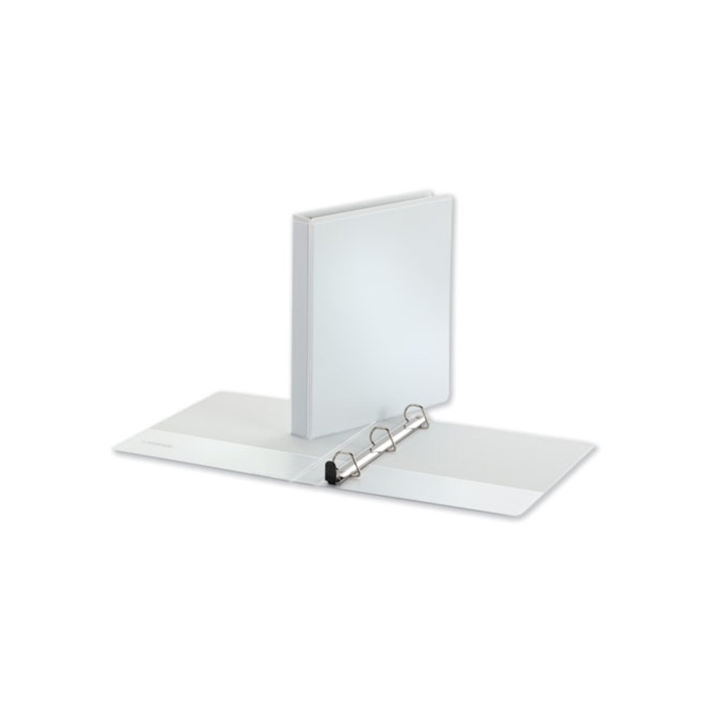 Deluxe Easy-to-Open D-Ring View Binder, 3 Rings, 1" Capacity, 11 x 8.5, White. Picture 3