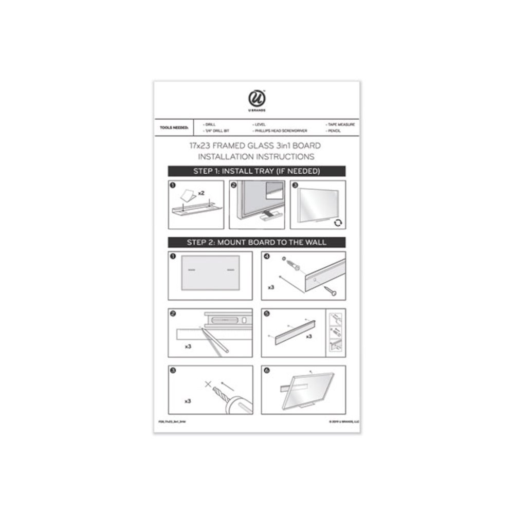 3N1 Magnetic Glass Dry Erase Combo Board, Monthly Planning, 36 x 24 (Actual Size: 35" x 23"), Gray/White Surface, White Frame. Picture 6