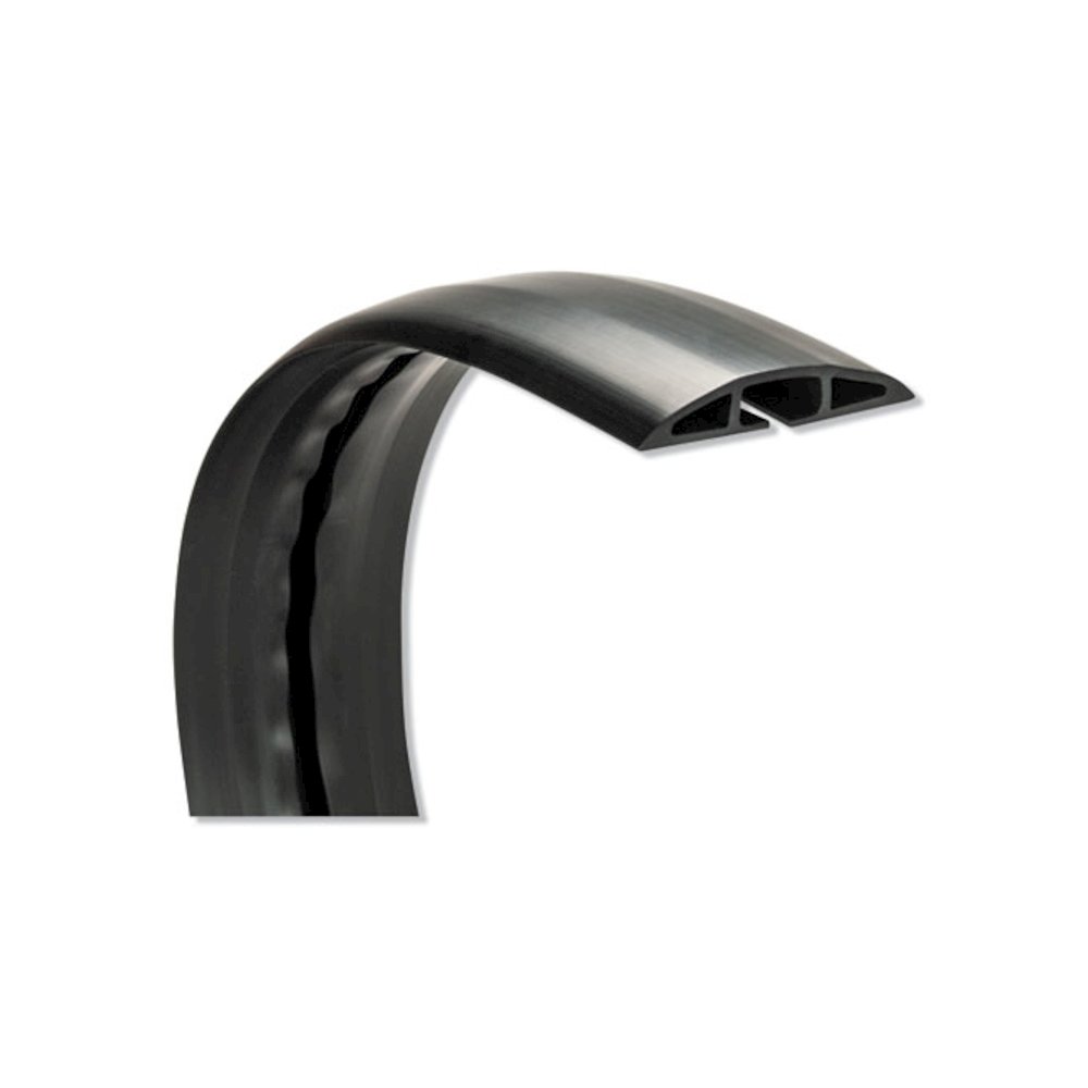 Floor Sleeve Cable Management, 2.5" x 0.5" Channel, 72" Long, Black. Picture 2