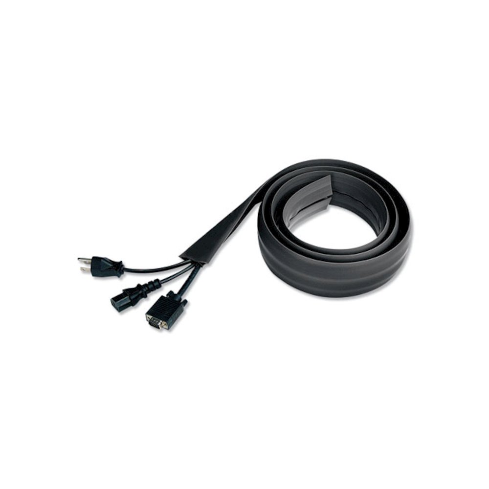 Floor Sleeve Cable Management, 2.5" x 0.5" Channel, 72" Long, Black. Picture 1