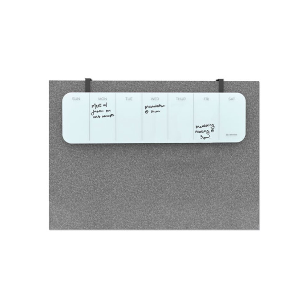 Cubicle Glass Dry Erase Board, Monthly Planning/Scheduling Calendar, 20" x 5.5", White Surface. Picture 6