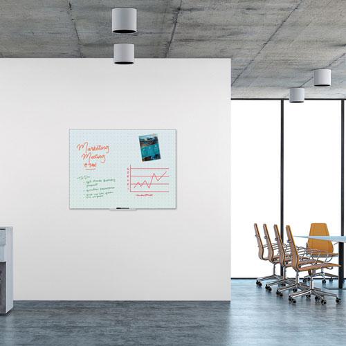 Floating Glass Ghost Grid Dry Erase Board, 48" x 36" (Actual Size: 47" x 35"), White Surface. Picture 3