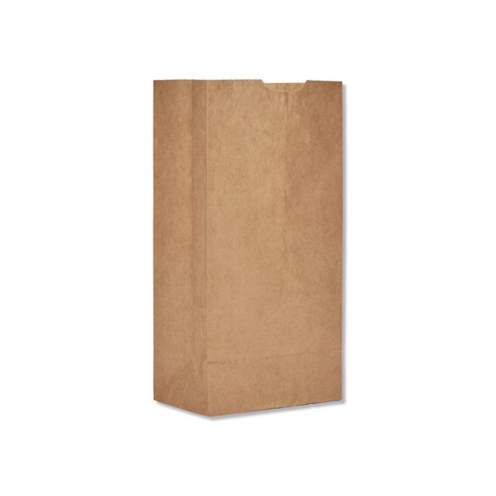 Grocery Paper Bags, 4# Size, 30# Basis Weight, 5" x 3.13" x 9.88", Kraft, 500/Bundle. Picture 1